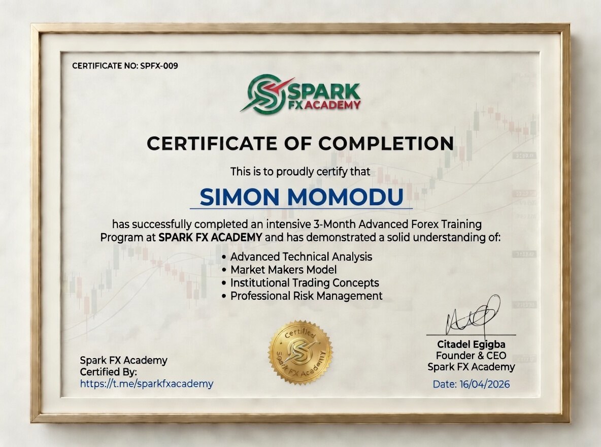 Certificate of completion for Simon Momodu