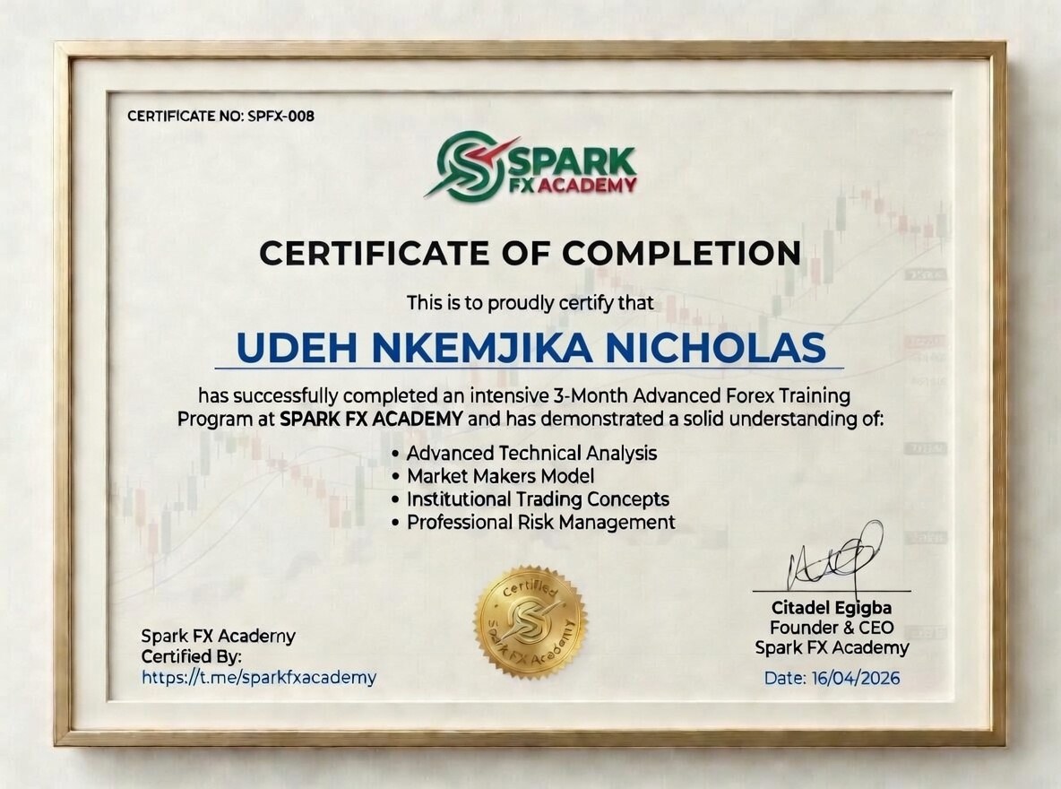 Certificate of completion for Udeh Nkemjika Nicholas